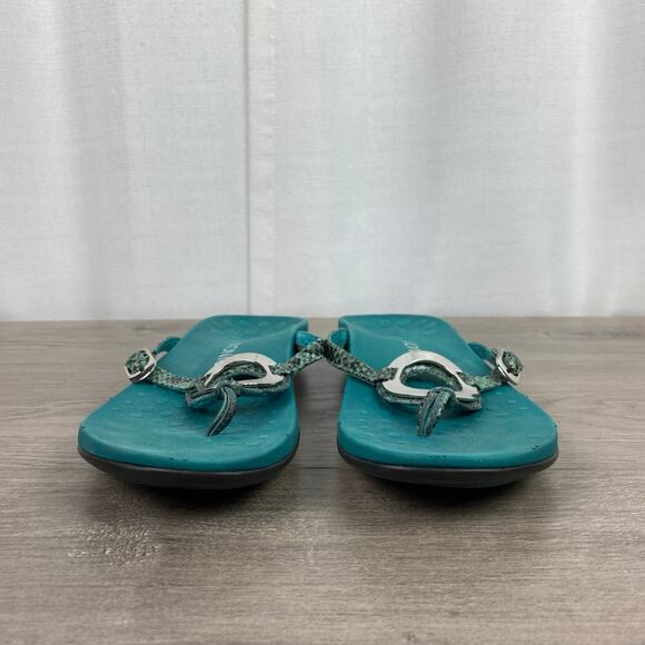 Vionic Teal Blue Snakeskin Karina Sandal Sz.9 - Picture 4 of 10